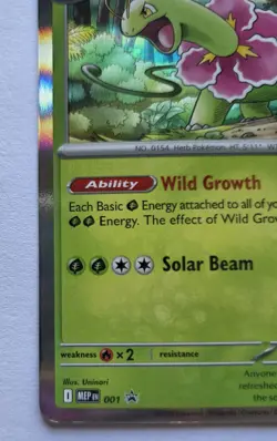 Pokemon TCG Meganium Pre-Release Mega Evolutions Stamped Black Star Promo - LP - Image 3