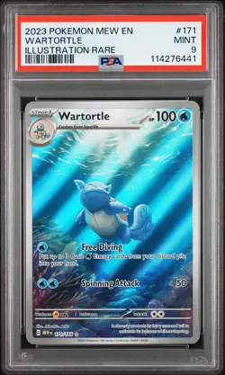 2023 POKEMON MEW EN-151 ILLUSTRATION RARE #171 WARTORTLE PSA 9 - Image 1