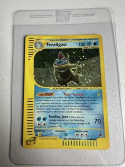 Feraligatr 12/165 Holo Rare Expedition Base Set WOTC Vintage Pokemon Swirl - Image 1
