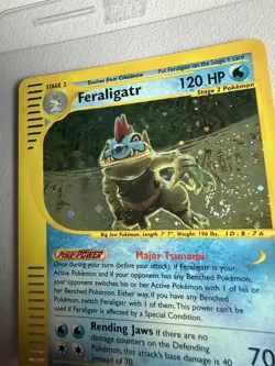 Feraligatr 12/165 Holo Rare Expedition Base Set WOTC Vintage Pokemon Swirl - Image 2