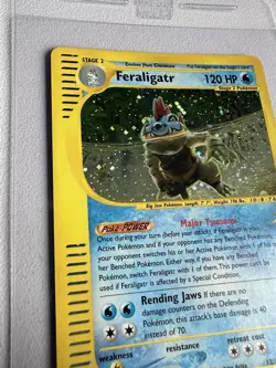 Feraligatr 12/165 Holo Rare Expedition Base Set WOTC Vintage Pokemon Swirl - Image 4