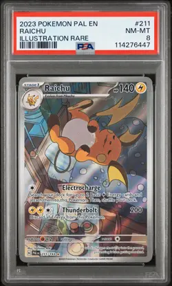 2023 POKEMON PAL EN-PALDEA EVOLVED ILLUSTRATION RARE #211 RAICHU PSA 8 - Image 1