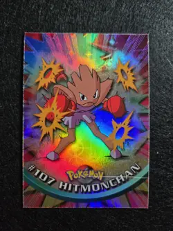 Topps Pokemon Hitmonchan #107 - Rainbow Holo- Blue Label - HP/DMG - Image 1