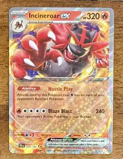 INCINEROAR EX 034/162 TEMPORAL FORCES POKEMON (DOUBLE RARE, NM)🔥 - Image 1