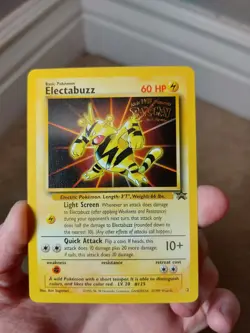 1999 POKEMON BLACK STAR PROMO KIDS WB FIRST MOVIE ELECTABUZZ CARD # 2, NM - Image 1
