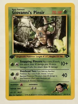 Pokemon TCG Giovanni's Pinsir Gym Challenge 24/132 1st Edition Rare Card - Image 1