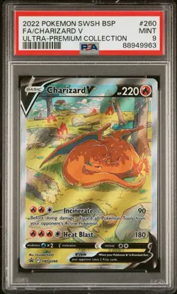 PSA 9 Charizard V SWSH260 SWSH: Sword & Shield Promo Cards Holo Full Art - Image 1