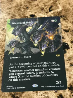 WARDEN OF THE GROVE Magic MTG Tarkir Dragonstorm Borderless - Image 1