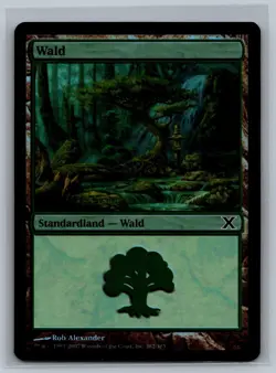 Magic The Gathering GERMAN 10th Edition Forest #382/383 Foil Land MTG TCG Tenth - Image 1