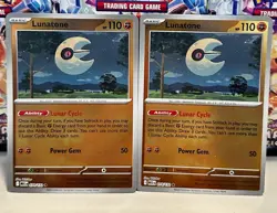 (Set Of 2) Pokemon Mega Evolution Reverse Holo Card - Lunatone (074/132) - Image 1