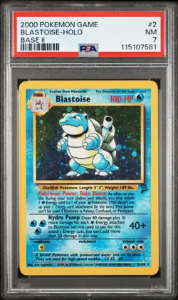 2000 POKEMON BASE SET 2 #2 BLASTOISE-HOLO PSA 7 - Image 1
