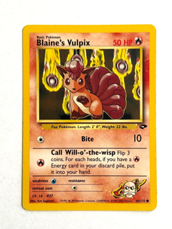 Pokemon TCG Blaine's Vulpix 66/132 Regular Gym Challenge Vintage WOTC 2000 MP - Image 1