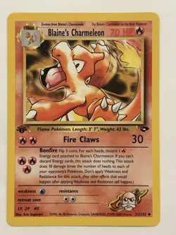 Blaine's Charmeleon 31/132 1st Edition Gym Challenge Pokemon TCG Uncommon - Image 1
