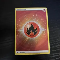 Pokemon TCG Crown Zenith Fire Energy 153/159 Textured Holo Ultra Rare - Image 1