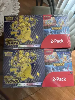 Pokemon Surging Sparks Elite Trainer Box/Booster Bundle Costco 2-Pack x2 READ - Image 1