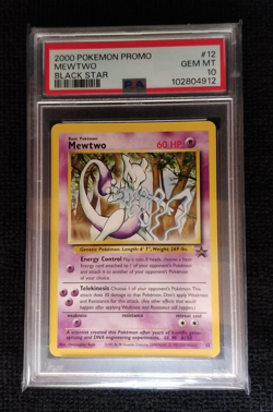 2000 Pokemon PSA 10 Mewtwo 12 JR Stamp Rally Black Star Promo #12 WOTC - Image 1