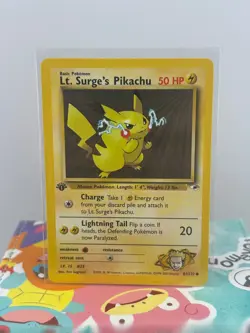 Pokemon Gym Heroes 1st Edition Lt. Surges Pikachu 81/132 NM - Image 1