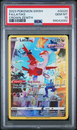 2023 POKEMON SWORD & SHIELD CROWN ZENITH #GG20 FULL ART/LATIAS PSA 10 - Image 1