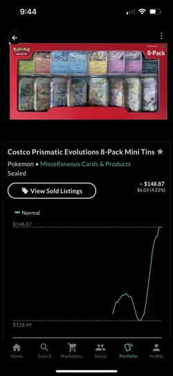 Costco Pokemon Prismatic Evolutions 8 Mini Tins 2 Pack - Image 1