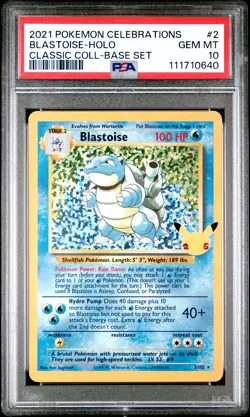 2021 POKEMON CELEBRATIONS CLASSIC COLL #2 BLASTOISE-HOLO PSA 10 - Image 1