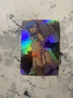 Rem Re: Zero Goddess Story Holographic Anime Girl Waifu Card Cute Bikini Art I - Image 1