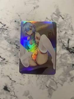 Rem Re: Zero Goddess Story Holographic Anime Girl Waifu Card Cute Bikini Art A - Image 1
