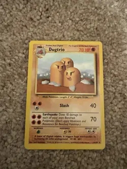 Pokemon WOTC Card - Dugtrio - Base Set - Non-Holo Rare - 19/102 - MP - Image 1