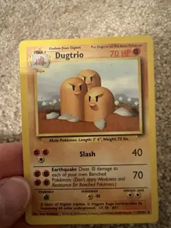 Pokemon WOTC Card - Dugtrio - Base Set - Non-Holo Rare - 19/102 - MP - Image 4