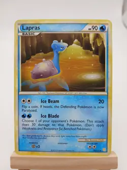 Lapras 24/123 - HeartGold & SoulSilver - Regular Rare LP pokemon Card, 2010 - Image 1