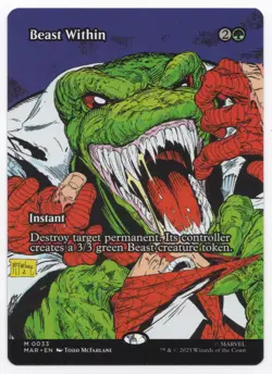 Beast Within Borderless 0033 Marvel’s Spider-Man Magic MTG MAR NM Non Foil - Image 1