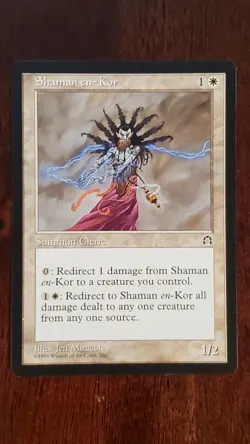 Shaman en-Kor Stronghold EX/LP #15 MTG Magic the Gathering Creature Rare White - Image 5