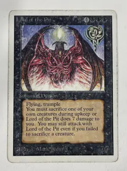 Lord Of The Pit Unlimited HP Heavy Play MTG Magic The Gathering - Image 1