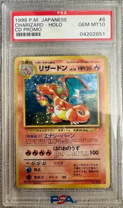 Charizard 006 Holo Pokemon CD Promo 1998 UNP Vintage Japanese PSA 10 - Image 1