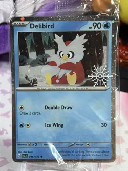Delibird 46/193 Holo Holiday Calendar 2025 Festive Stamp Pokemon - SEALED - Image 1