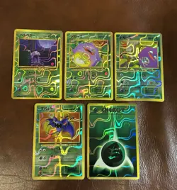 1996 Pokemon Pocket Monsters Holo Prism Japanese Vending Stickers Lot Of 5 NM+ - Image 1