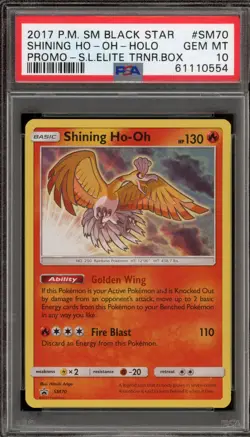 Pokemon Shining Ho-Oh Shining Legends ETB Black Star Holo Promo SM70 PSA 10 - Image 1