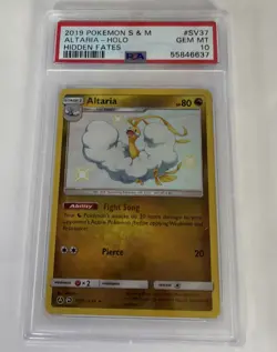 PSA 10 2019 POKEMON TCG SUN & MOON HIDDEN FATES ALTARIA #SV37 SHINY VAULT - Image 1