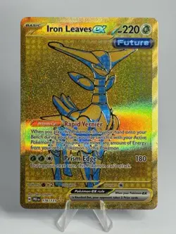 Iron Leaves Ex 176/131 Gold Secret Rare Prismatic Evolutions Pokemon TCG - Image 1