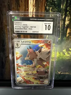 2025 Pokemon Journey Together #166/159 Lycanroc Holo CGC 10 GEM MINT - Image 1