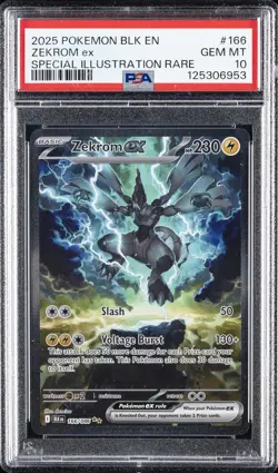 2025 POKEMON BLK EN-BLACK BOLT SPECIAL ILLUSTRATION RARE #166 ZEKROM EX PSA 10 - Image 1