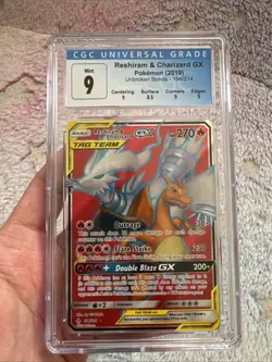 Pokemon 2019 Reshiram & Charizard GX Unbroken Bonds 194/214 PSA 9 Mint - Image 1