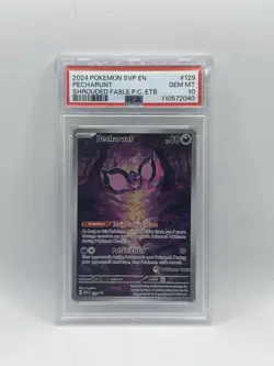 2024 POKEMON SHROUDED FABLE POKEMON CENTER ETB PROMO SVP #129 PECHARUNT PSA 10 - Image 1