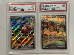 Fuecoco IR & Skeledirge ex SIR PSA 9 Pokemon Graded Pair Lot - Image 1