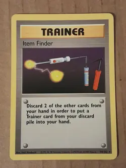 Pokemon Item Finder 74/102 Base Set Unlimited Rare LP See Pictures - Image 1