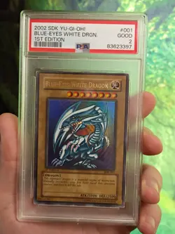 SDK Yugioh Blue Eyes White Dragon First Edition PSA 2 - Image 1