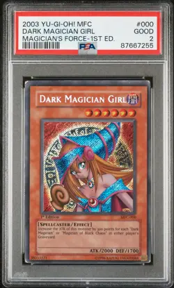 2003 YU-GI-OH! MFC-MAGICIAN'S FORCE 1ST ED #000 DARK MAGICIAN GIRL PSA 2 - Image 1