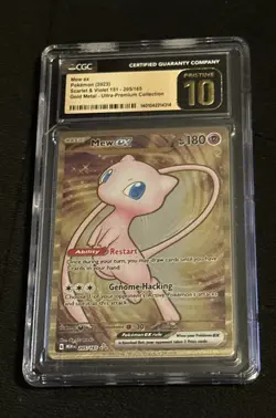CGC 10 PRISTINE Mew Ex 205/165 Gold METAL 151 UPC PROMO Pokemon Card - Image 1