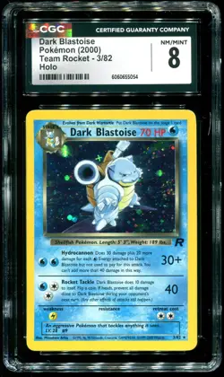 CGC 8 Dark Blastoise Holo Rare Team Rocket 2000 Pokemon Card #3 - Image 1