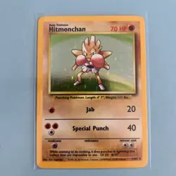 Pokemon TCG Hitmonchan Holo Rare Card Base Set 7/102 Near Mint Condition - Image 1