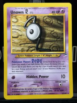 Unown [G] 27/105 Rare Neo Destiny Pokemon Card - Image 3
